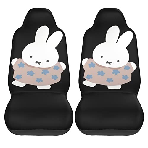 人気 ミッフィー 車用シートカバー前席用 2枚セット カー用品 防汚おしゃれかわいい自動車のシートカバー座席保護普通車 適用 フロント 取付簡単車用 シートカバー