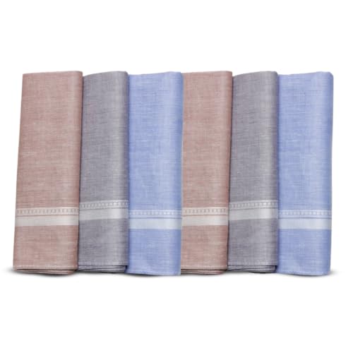 Image of Bonjour Safari Collection Premium Cotton Handkerchiefs For Men - Pack of 6