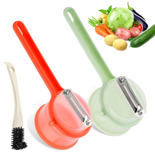 Fruit and Vegetable Peeler with Storage Box, 2pcs Upgrade Vegetable Peeler with Storage Bucket, Double-Sided Multi-Function Peelers for Home Kitchen