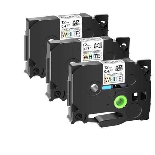 12mm 5/10pk����̃��~�l�[�g���x���e�[�vTZ-131L1 TZE-231L1�v�����^�[��DIY�N���t�g�ƃM�t�g���C�L���O�̂��߂̃v�����^�[(3PK Black on White)