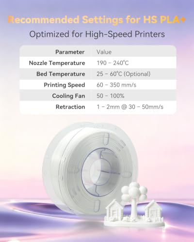 Image of VOXELAB HS PLA+ Filament 1.75mm, High Speed PLA Plus 3D Printer Filament, 1kg (2.2lbs) for Most FDM 3D Printers, Enhanced Toughness & Smooth Printing, Superior Layer Adhesion(White)