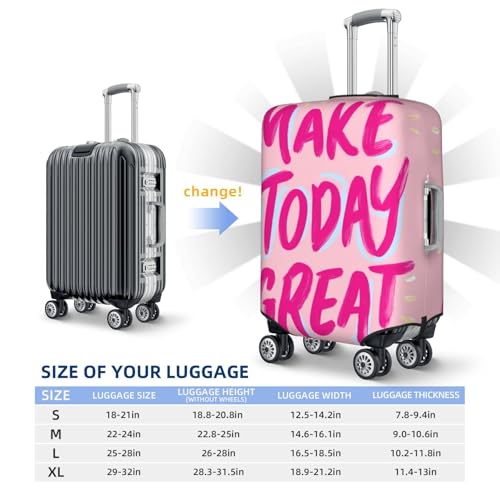 Motivational Quote Make Today Great Pink Elastic Travel Luggage Covers Dustproof Scratch-Resistant Suitcase Protector Fit 22-24 Inch4