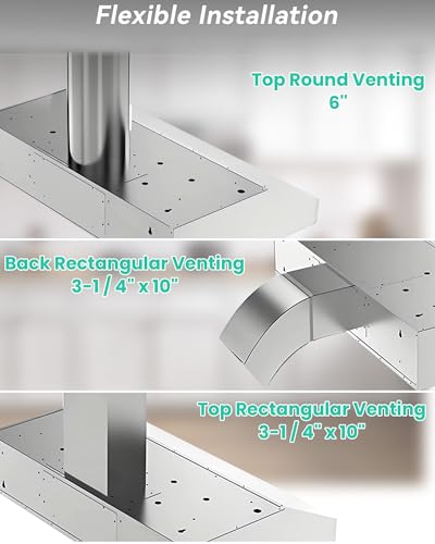 FlyPine 30 inch Stainless Steel Under Cabinet Range Hood - 900 CFM, Gesture Control, Ultra-Quiet 4-Speed Vent, LED Lights, External Venting - Thumbnail 5