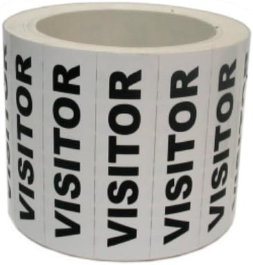 Pack of 50 Visitor Helmet Stickers 80mm x 20mm - Self Adhesive
