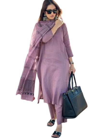 Women Chanderi Silk Look Embroidery Kurta Set with DupattaK3P_23 - Review, Price and Buying Guide