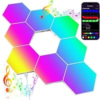 Panneaux LED Hexagonaux RGB 8 Pièces - Synchronisation Musique, Contrôle App/télécommande, Décoration Murale Gamer