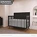 Evolur Stillnovo Mid Century 4-in-1 Convertible Crib in Onyx Black, Greenguard Gold & JPMA Certified, Converts from Baby Crib to Toddler Bed, Daybed, Kids Sofa and Full-Size Bed