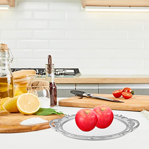 Veemoon Jewelry Holder Perfume Bathroom White Tabletop For Dish Party Women Afternoon Style Handle Snacks Platter Plated Decorative Tray Geometric Polished Antique Vintage Dishes Vintage Decor #TOP7