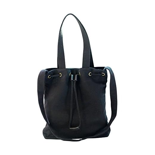 Kronya® | Elegant tygväska | kuvertväska damhandväska handväska tygväska ryggsäck skola ryggsäck skolväska axelväska shoppingväska axelväska, Svart - Svart - Medium