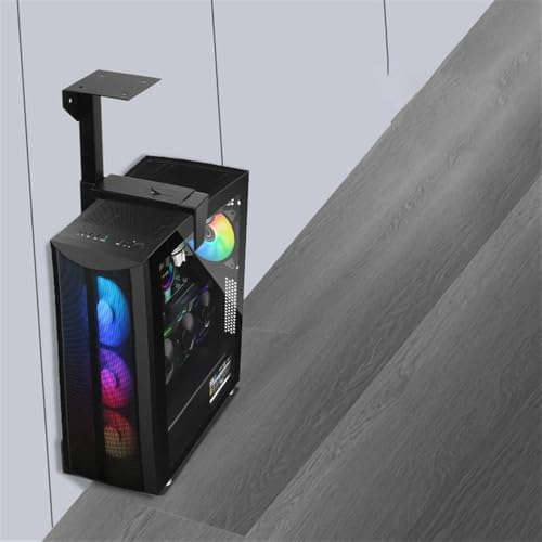 Soporte para CPU ajustable de acero para montaje debajo del escritorio o en pared, carga máxima 55 lbs miniatura 2