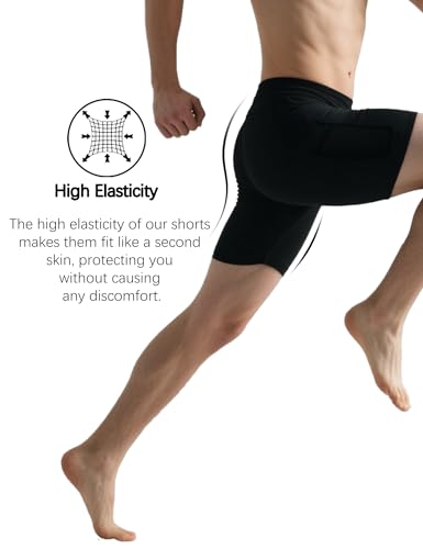 6 Pack Compression Shorts with Pocket Men Sports Workout Performance Athletic Running Underwear Shorts Spandex4