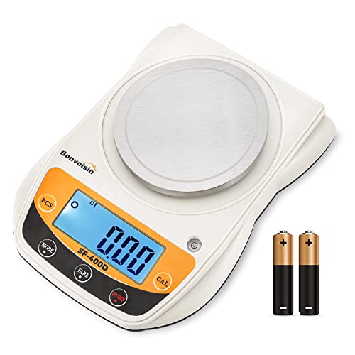 Bonvoisin - Bonvoisin Digital Lab Scale 600g x 0.01g Precision Electronic Scale LCD Display Analytical Balance Jewelry Scale Scientific Scale 0.01g Accuracy