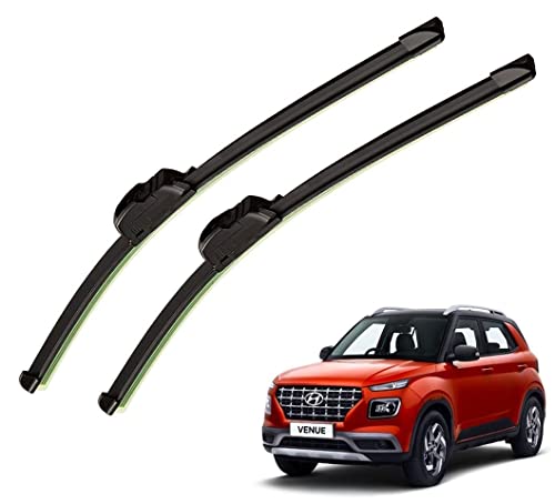Image of Auto Hub Car Wiper Blades Compatibility With Hyundai Venue - Set of 2 Pcs (D-24,P-18)