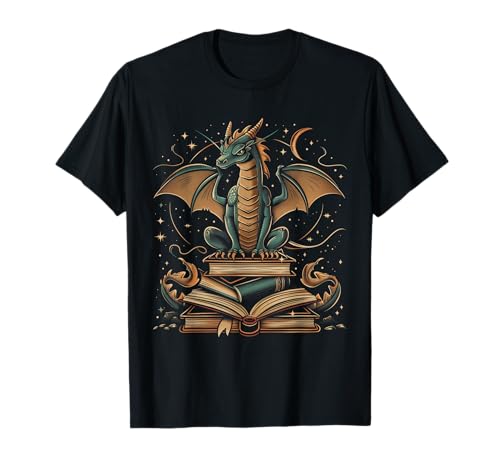 Dragon Fantasy Book Lover Livre Nerd T-Shirt