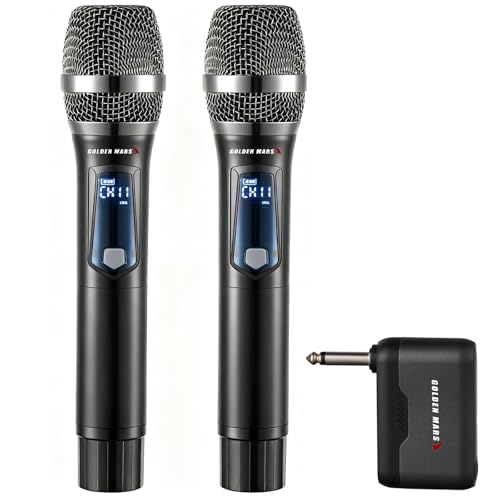 Wireless Microphone System 2.4G, 2 Handheld, 300FT Range