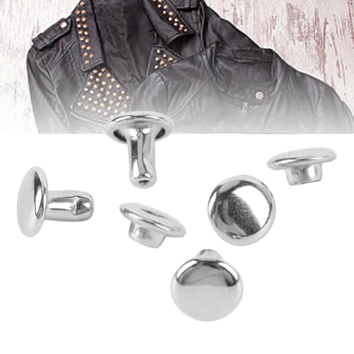 500 Conjuntos de Rebites de Couro, 6x6mm Rebites de Tampa Dupla Pinos de Metal Couro Trabalho Kit de