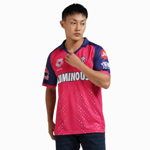 Image of playR x RR Fan Jersey 2024 - Men's Plain Half Sleeve T-Shirt Regular Fit Lightweight, Comfortable, Durable Sports Tee for Match Day, Training, Practice Everyday Wear for All Season