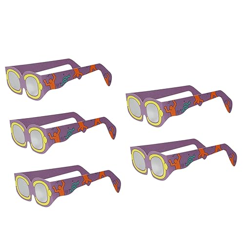 Óculos para Eclipse Solar 5 Peças, Melhor Observação Solar, Explore o Céu, Sombras Seguras para Visu