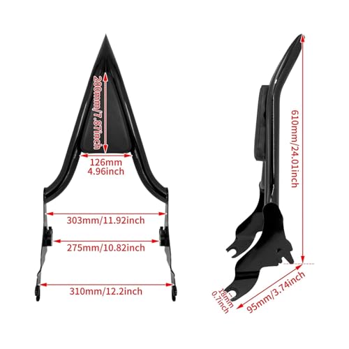Dossier passager arrière détachable noir pour Electra Glide 2009-2023