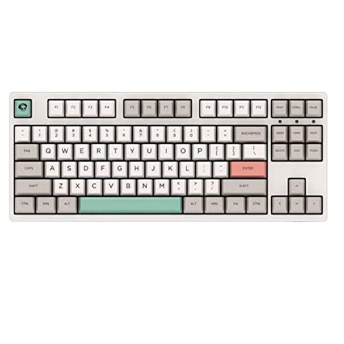 TQBLK Mechanische Tastatur Gaming Office Wired Gaming Retro PBT Sublimation Digital Electronics (Tastenposition : 87, Schaftkörper: roter Schaft) Cover