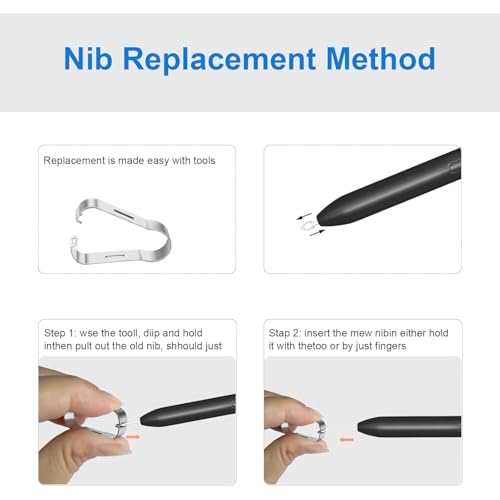 SSS·GRGB 10 Stück Spitzen/Nibs Ersatz für Samsung Galaxy Tab S9/S9FE+/S9 Ultra, S8/S8+/S8 Ultra, S7/S7+/S7 FE, S6/S6 Lite, Note10/10 Plus/10 Lite, Note 20/S21/S22/S23/S24 Ultra S Pen
