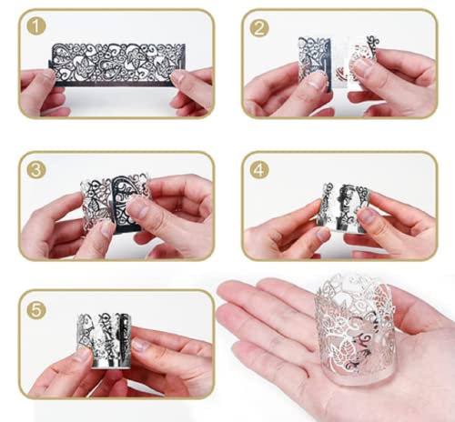 Chenwen ZHIDENGZHAO0001 100 Tea Light Votive Wrap Candle Holder Decorative Wraps Paper Candle Holder Laser Cutting Votive Wraps Candle Holder thumb #2