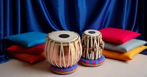 Image of Sheesham Wood Tb-0102 Hand Made Lacquer Polish Copper Tabla Set Gold Color Indian Musical Instrument Bayan Tabla, Dayan Tabla For Beginners & Students