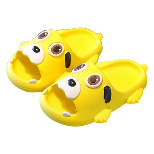 Generisch Zapatillas de estar por casa para niñas y cachorros lindos antideslizantes para interiores y exteriores, calcetines de regalo, amarillo, 31 EU