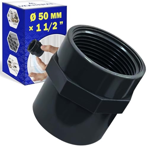 Racor Ø 50 mm x 1 1/2” con Rosca Hembra para Conectar Tubo PVC - MONTERAL