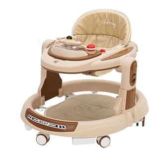 Baby Lauflernhilfe,Baby Walker 4-stufige Höhenverstellbar mit Musikablage und Spielcenter,Lauflernwagen mit Leisen 360°-Laufrädern,Lauflernwagen für Kinder von 9 bis 18 Monaten