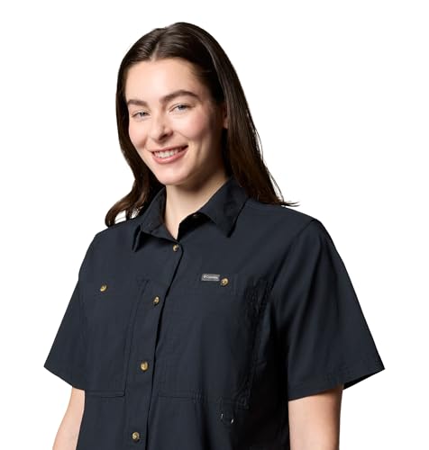 Columbia Damen Standard Brea Falls Woven Short Sleeve, Schwarz – Ansicht 3