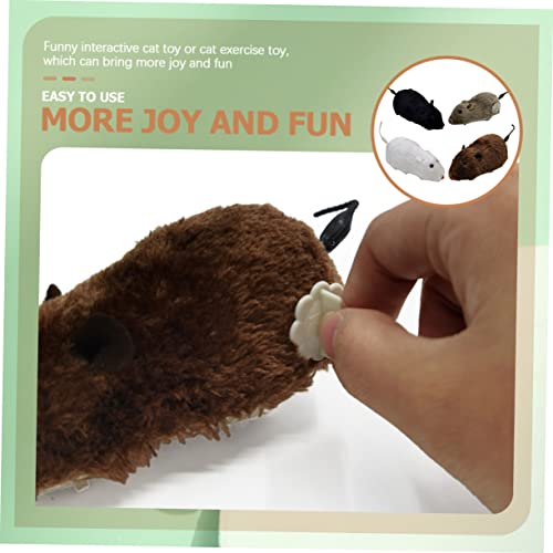 Juguetes de cuerda para gatos interactivos y ratones mecánicos para gatitos pequeños 4