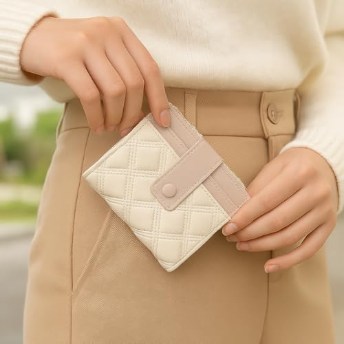 Checkered PU Wallet - Slim Card Holder for Women, Korean Style Multi-Slot Coin Purse