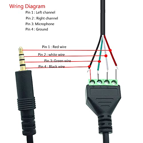 Adaptador de audio Jack 3.5mm macho a bloque terminal hembra miniatura 4
