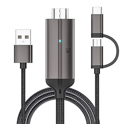 2 in 1 USB C Type C Micro USB to HDMI Cable, MHL to HDMI Adapter for Android Devices, 1080P HD Android to HDMI Mirroring Cable Phone to TV Adapter for Smartphones Tablets to TV Projector Monitors 2 in 1 USB C Type C Micro USB to HDMI Cable, MHL to HDMI Adapter for Android Devices, 1080P HD Android to HDMI Mirroring Cable Phone to TV Adapter for Smartphones Tablets to TV Projector Monitors