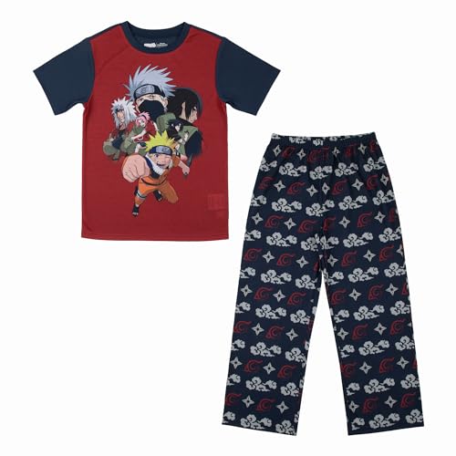 Bioworld Naruto Youth 3-Piece Sleep Set with Tee Shirt, Shorts, and Sleep Pants3