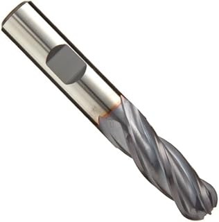 Niagara Cutter - SPB540-0.500-D2-B.3-Z4 17012957 Cobalt Steel Ball Nose End Mill, Weldon Shank, TiCN Finish, Roughing and Finishing Cutting, 30-Degree, 4-Flute, 3' OAL, 0.500' Cut Diameter, 0.500' Shank Diameter