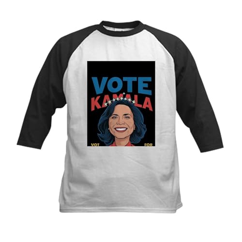 CafePress Together We're A Wave of Change T Shirt Kids Baseball T Shirt Kids Cotton Baseball Jersey, 3/4 Raglan Sleeve Black/White