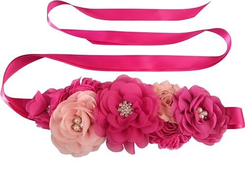 Flower Maternity Sashes for Baby Shower Pregnancy Sash Belt Baby Shower Sash Belt for Women
