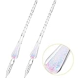2 Pieces Handmade Glass Dip Pens Clear Crystal Glass Pen High Borosilicate Glass Calligraphy Signature Pen for Writing, Drawing, Decoration
