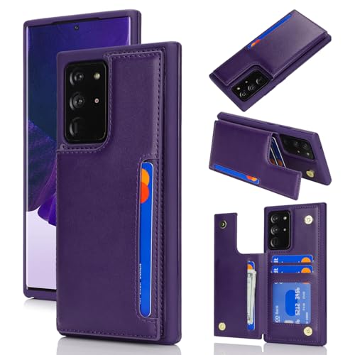 iCoverCase Compatible with Samsung Galaxy Note 20 Ultra Case with Card Holder Wallet Case for Women Men [RFID Blocking] PU Leather Phone Case for Note 20 Ultra 5G (Dark Purple)