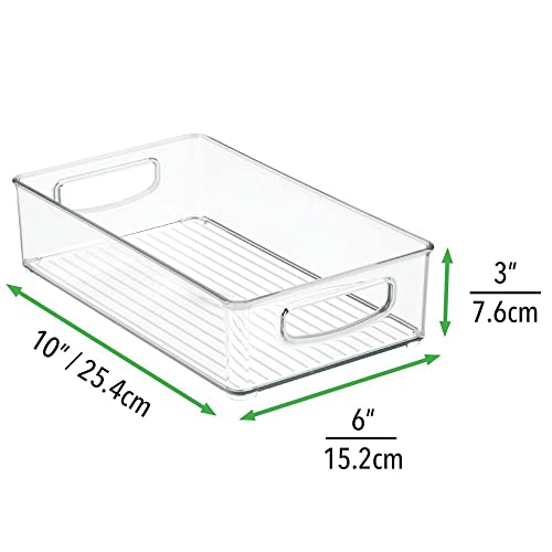 Mdesign Small Plastic Baby Nursery And Food Organizer - Storage Holder Bin With Handles For Closet, Cupboard, Cabinet, Drawers, Shelves - Holds Canned Food, Bottles, Formula - Ligne Collection, Clear #TOP6