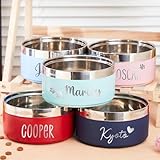 Personalisierter Futternapf für Hunde und Katzen, mit Namen, Edelstahl, farbiger Futternapf, individuelles Haustierzubehör, Geschenk