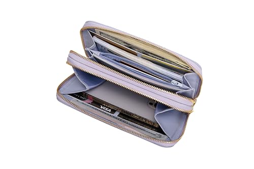 Image of Daisy Rose Dual Zipper Phone Clutch and Wallet for Women - RFID Blocking, PU Vegan Leather Multi-Card Organizer