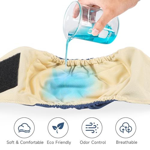 Image of 5 Pack Dog Diapers Male Reusable, Premium Belly Bands for Male Dogs, High Absorbing Male Dog Pee Wraps for Doggie in Incontinence or Excitable Urination and Training,Blue,L