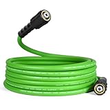 YAMATIC Flexible Pressure Washer Hose 25FT, 3400 PSI 1/4'' Power Washer Hose Replacement for Gas&Electric Washer, Kink Resistant Extension Leak-Free M22 Fittings, Green