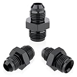 6AN オスフレアから5/8 x 18 オスねじ反転シートアダプター アルミニウム継手 ブラック 3個パック