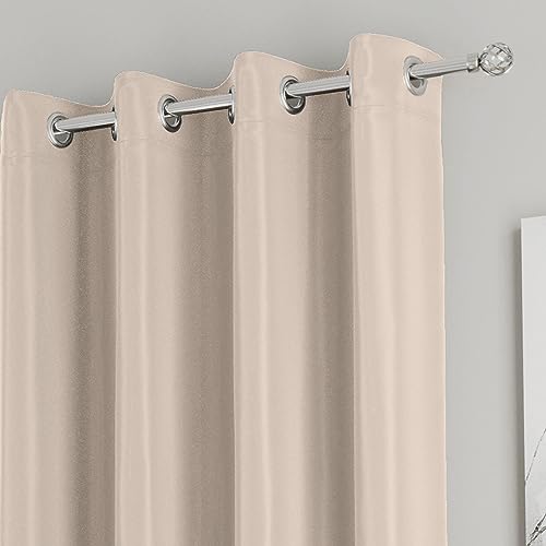 Enhanced Living Nightfall Eyelet Curtains, Thermal Natural Curtains for Bedroom, 46x72 inch (117x183 cm), 230gsm, Supersoft - Image 3