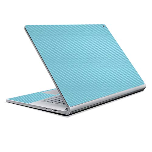 Image of MightySkins Carbon Fiber Skin for Microsoft Surface Book 2 13 inch (2017) - Solid Baby Blue,Protective, Durable Textured Carbon Fiber Finish,Easy to Apply, Remove, and Change Styles,