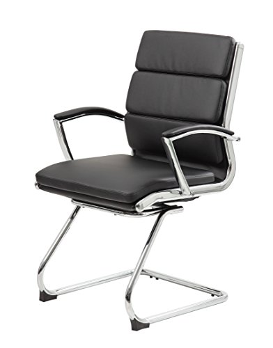 Boss Office Products Executive Mid Back Caressoftplus Chair With Metal Chrome Finish In Black #TOP3